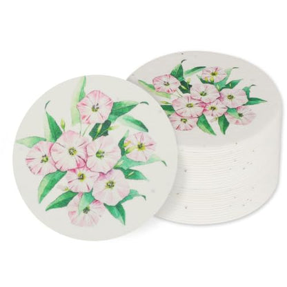 nulala 20Pack Plantable Seed Paper Cards - Handmade Circular Shape Greeting Cards Embedded with Wildflower Seeds for Gift Wrapping,Wedding Favors,Bridal Shower Favor,Celebration of Life - color: Pink
