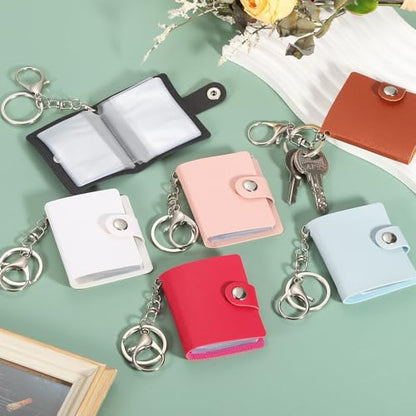 uxcell Mini Photo Keychain DIY Small Memory Key Ring Picture Book for Family - color: Black