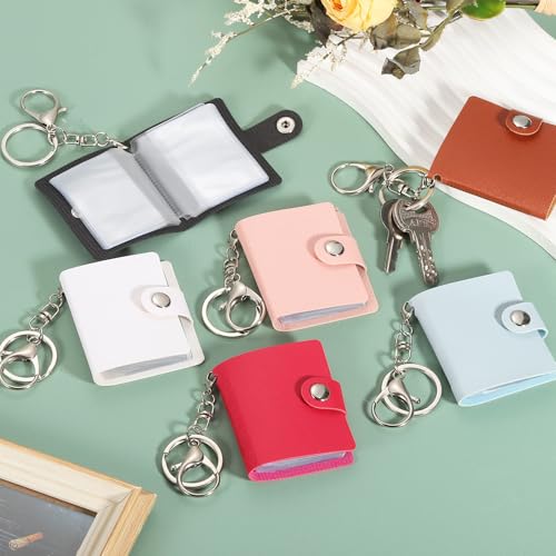 uxcell Mini Photo Keychain DIY Small Memory Key Ring Picture Book for Family - color: Blue