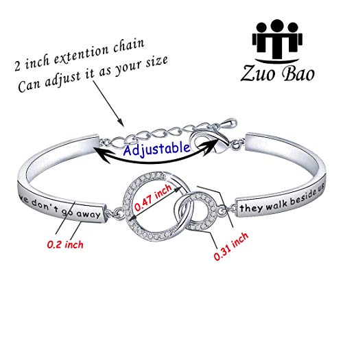 Zuo Bao Memorial Bracelet In Memory Of Dad Mom Sympathy Gift Those We Love Don't Go Away They Walk Beside Us Every Day Loss Jewelry for Her - color: Bracelace S