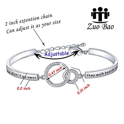 Zuo Bao Memorial Bracelet In Memory Of Dad Mom Sympathy Gift Those We Love Don't Go Away They Walk Beside Us Every Day Loss Jewelry for Her - color: Bracelace S