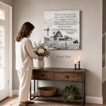 KiKiLuna Personalized In Loving Memory Farmhouse Memorial Canvas Wall Art - color: Design 7
