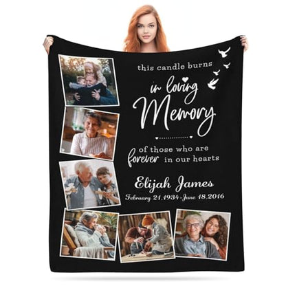 Custom Memorial Blanket, Custom Picture Blankets Customized in Loving Memory Photo Blanket - color: Memorial Blanket 21