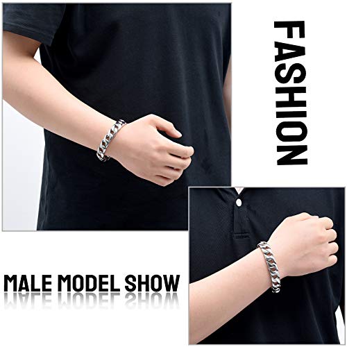 constantlife Cremation Bracelet for Ashes Men Memorial Jewelry Stainless Steel Hand Chain Personalized Customization Keepsake - 7.1 in/ 7.9 in/8.7 in/9.5 in - color: A-Customize