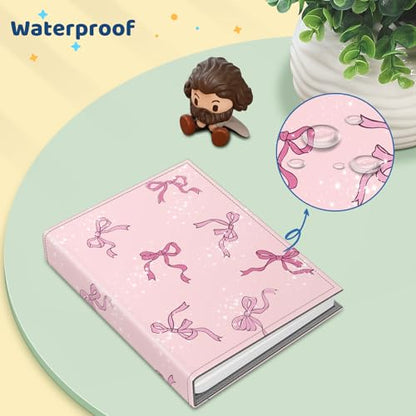 Fintie Photo Album 4x6 Photos - 52 Pockets Small Wallet Albums For Family | Vegan Leather Cover, 4X6 Picture Keepsakes, Family/Wedding/Travel Memory Book, Baby/Kids/Boys/Girls Gift, Pink Bow - color: Pink Bow