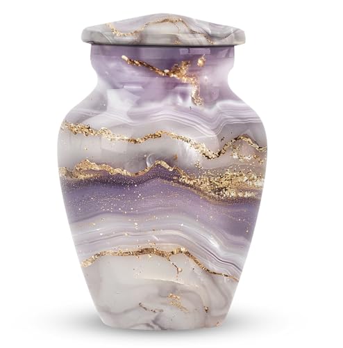 Purple Abstract Urn for Human Ashes - color: Rose Gold Serenity, size: 3 Inch - Pack of 1