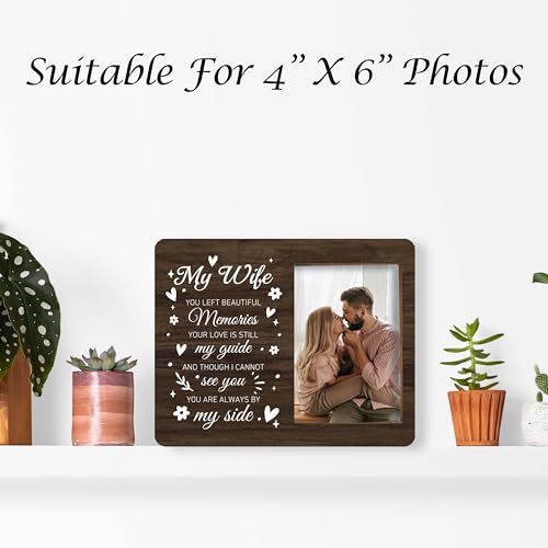 Memorial Pictures Frame, My Wife You Left Beautiful Memories Photo Frame, Sympathy Gifts For Loss Of Wife, Farmhouse Home Living Room Bedroom Decoration -b29 - style: My Wife