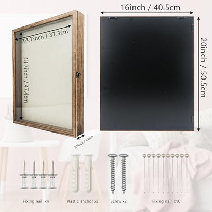 16x20 Shadow Box Frame in Wood Color with Linen Back - color: Wood, size: 16*20