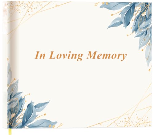 Heveboik Funeral Guest Book - Hardcover Guest Book for Memorial & Funeral Services, Guest Sign-in Book & Guestbook Planner, 440 Guests Entries with Name & Address, Memory Book for Funeral Guest - color: Blue