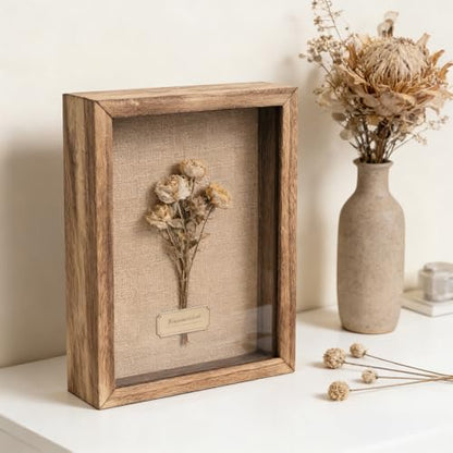 8×10 Shadow Box Frame, Linen Back, Glass Door, Hinge Display Case - color: Carbonized, size: 8×10