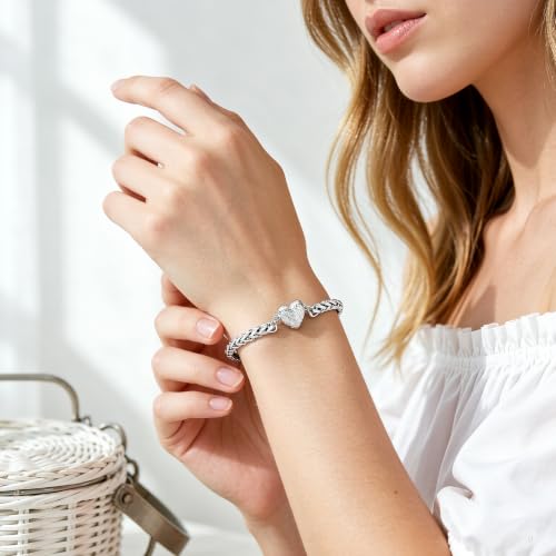 zeqingjw Heart Urn Bracelet for Ashes for Women Stainless Steel Cremation Bangle Jewelry Adjustable Keepsake Memorial Bracelet Loved Ones Ashes Holder Keepsake - color: Customized-1pcs