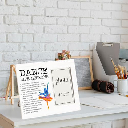 Dance Life Lessons Picture Frame, Ballet Dance Gifts for Girls Women Lover | Inspirational Dance Wooden Picture Frame for 4 x 6 in Photo, Ballet Dancer Gifts for Friend Student Teacher - color: DANCE