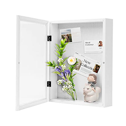 Muzilife 11x14 Shadow Box Wood Picture Frame, 2.16 Deep, Real Glass, White - color: White, size: 11x14