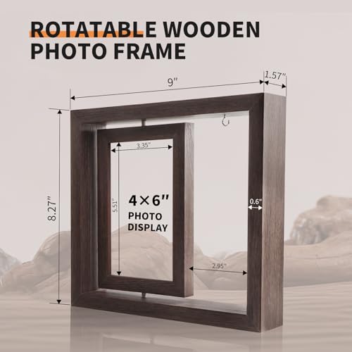 Double-Sided Rotating 4x6 Inch Photo Frame Gift Set for Cherished Memories, with Paw Print Kit and Memory Vial