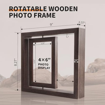Double-Sided Rotating 4x6 Inch Photo Frame Gift Set for Cherished Memories, with Paw Print Kit and Memory Vial