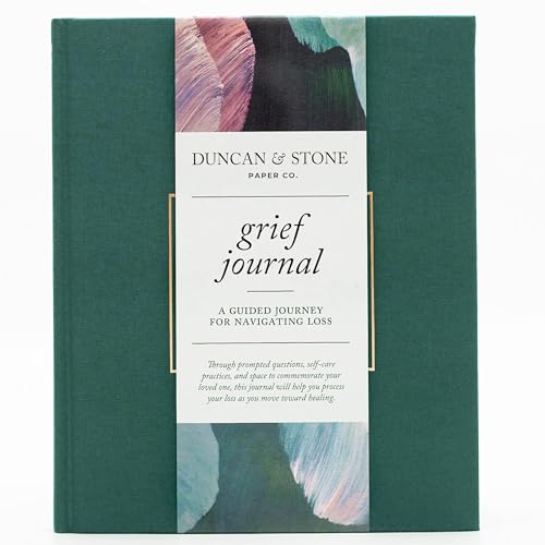 Duncan & Stone Guided Grief Journal with Prompts & Photo Pocket, Teal - color: Teal