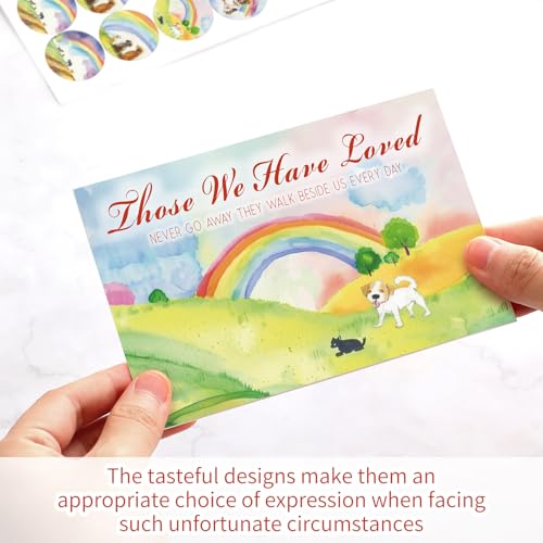 Geyoga 36 Set Pet Sympathy Card with Envelope Bulk, Rainbow - color: Rainbow