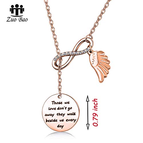 Zuo Bao Memorial Bracelet In Memory Of Dad Mom Sympathy Gift Those We Love Don't Go Away They Walk Beside Us Every Day Loss Jewelry for Her - color: those we love Y necklace RG