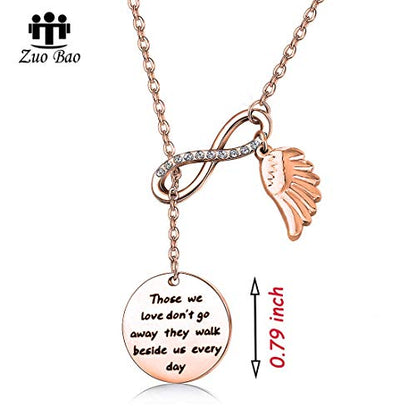 Zuo Bao Memorial Bracelet In Memory Of Dad Mom Sympathy Gift Those We Love Don't Go Away They Walk Beside Us Every Day Loss Jewelry for Her - color: those we love Y necklace RG