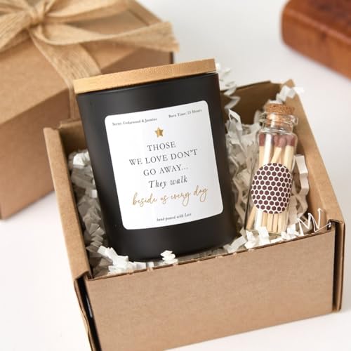 Memorial Candle Gift Box | Sympathy Remembrance Present | Personalized Bereavement Gift | in Memory Soy Wax Candle-Black/Unscented - color: Black