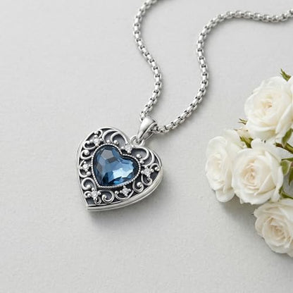Heart Locket Necklace that Holds Pictures Memorial Jewelry Gifts