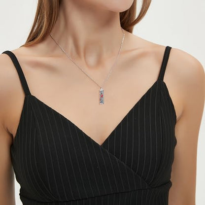 Flower Cute Animal Sterling Silver Pendant Urn Ashes Necklace for Women BF0709 - color: Bar *Cardinal 1
