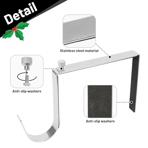 Adjustable Cemetery Wreath Hangers with Protective Pads for Headstones - Fits 6-11 Inch Tombstones, Christmas、Easter、Memorial Day Grave Decor Wreath Holders, Width Adjustable Design - 2 Pack