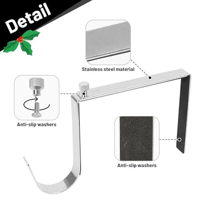 Adjustable Cemetery Wreath Hangers with Protective Pads for Headstones - Fits 6-11 Inch Tombstones, Christmas、Easter、Memorial Day Grave Decor Wreath Holders, Width Adjustable Design - 2 Pack