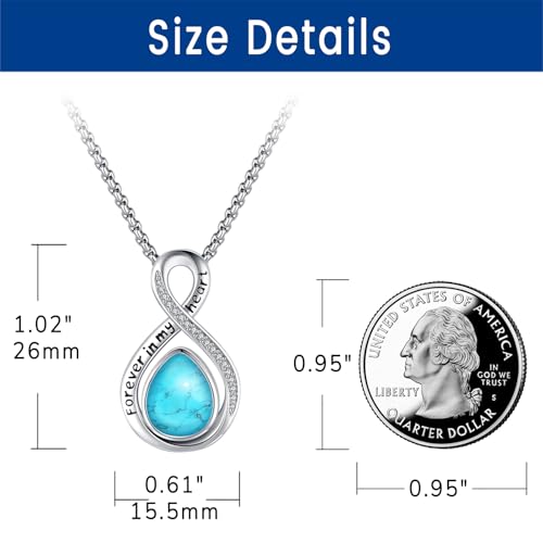 Eusense Cremation Jewelry for Ashes Urn Necklace to Put Ashes In 925 Sterling Silver Memorial Pendant Tree of Life Infinity Urn Necklaces for Ashes Necklace for Women Men - style: C-Infinity Urn Necklace-Turquoise