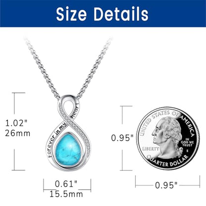 Eusense Cremation Jewelry for Ashes Urn Necklace to Put Ashes In 925 Sterling Silver Memorial Pendant Tree of Life Infinity Urn Necklaces for Ashes Necklace for Women Men - style: C-Infinity Urn Necklace-Turquoise