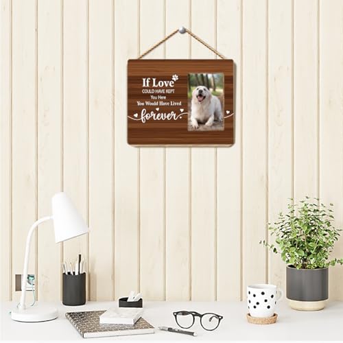 OTINGQD Dog Memorial Picture Frame Gift,If Love Could Have Kept You Here You Would Have Lived Forever Wooden Photo Frame for Tabletop Wall Display,Dogs Memorial Gifts for Loss of Dog - style: Dog Memorial Gifts-2