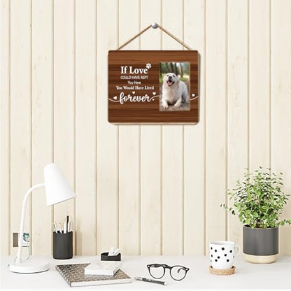 OTINGQD Dog Memorial Picture Frame Gift,If Love Could Have Kept You Here You Would Have Lived Forever Wooden Photo Frame for Tabletop Wall Display,Dogs Memorial Gifts for Loss of Dog - style: Dog Memorial Gifts-2