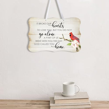LifeSong Milestones Memorial Wall Hanging Signs Bereavement Keepsake Condolence Funeral Gift For Loss of Loved One 8x12 (It Broke Our Hearts To Lose (White)) - color: It Broke Our Hearts To Lose (White)