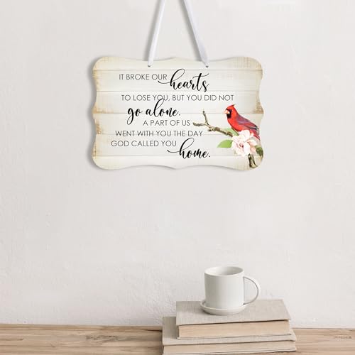 LifeSong Milestones Memorial Wall Hanging Signs Bereavement Keepsake Condolence Funeral Gift For Loss of Loved One 8x12 (It Broke Our Hearts To Lose (White)) - color: It Broke Our Hearts To Lose (White)