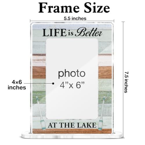 Lake House Gifts Picture Frame Life Is Better at the Lake Acrylic Picture Frames 4 x 6 Inch Photo - color: T-at the Lake