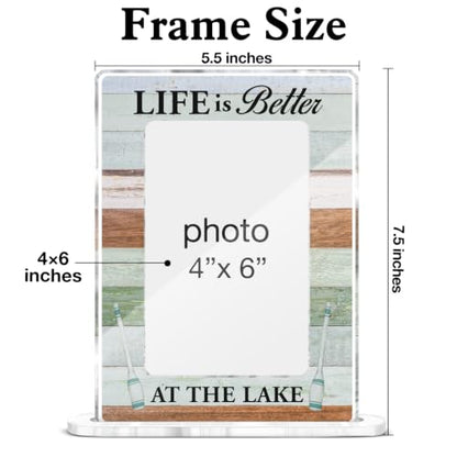 Lake House Gifts Picture Frame Life Is Better at the Lake Acrylic Picture Frames 4 x 6 Inch Photo - color: T-at the Lake