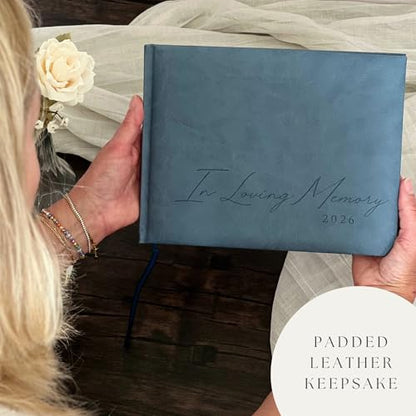 Funeral Guest Book 2026 Celebration Of Life Memorial Service - Custom Year - color: Navy Blue, size: 2026