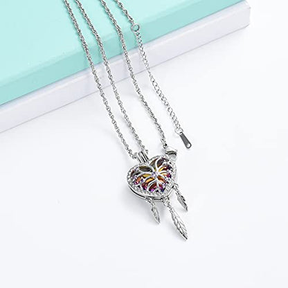 shajwo Dream Catcher Urn Necklace for Ashes - color: Rainbow-Purple