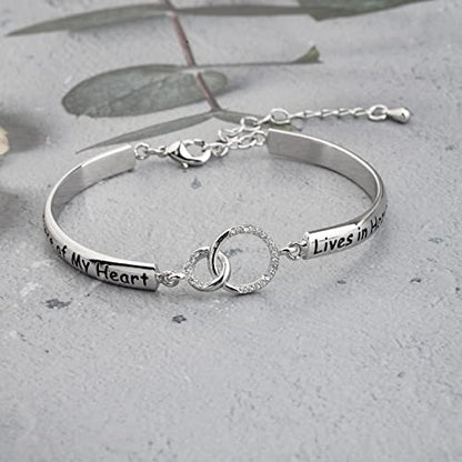 Zuo Bao Memorial Jewelry Sympathy Gift A Piece of My Heart Lives In Heaven Bracelet Loss Jewelry Gift - color: A Piece of My Heart S