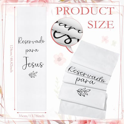 Yousoontic Reserved Memorial Wedding Chair Sign Decor | 14x49 Inch Linen Banner, In Loving Memory Ceremony Tribute for Wedding Chairs, Heaven Memorial Signage, Saved Seat Holder - style: Reservado Para Jesus