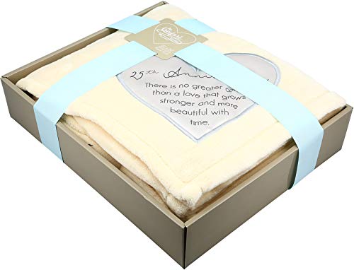 Pavilion Gift Company - 25th Soft Royal Plush Blanket 50x60 Inch - style: 25th Anniversary