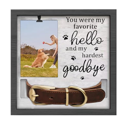 Pet Memorial Frames for Loss of Dog, in Memory of Dog or Cat Passing Away, Pet Collar Keepsake Frame, Wall Mount or Tabletop Remembrance Gifts