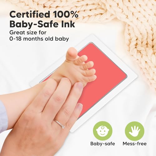 4pk Inkless Baby Hand and Footprint Kit, Mess Free Ink Pads (Candy, L) - color: Candy, size: 4-Pack, Large 3.1” x 4.9”