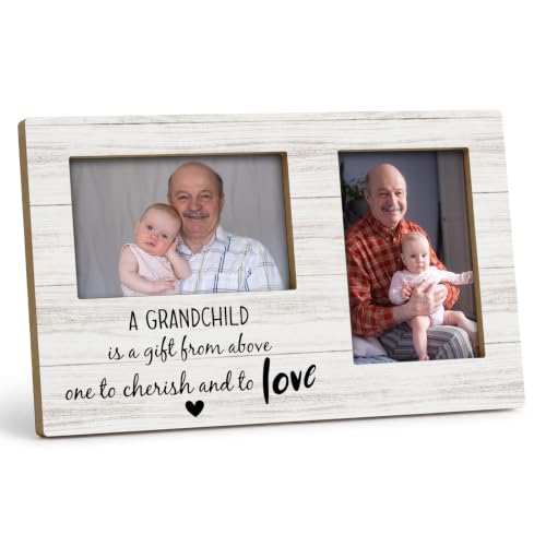 Grandparents Double Picture Frame 4x6, Grandchild Two Photo Frame - color: color-13