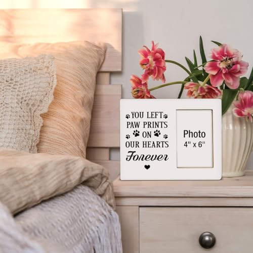 Pet Memorial Gift Photo Frame, Dog Memorial Gifts for Loss of Dog, Sympathy Gifts for Dogs, Cat Pet Bereavement Remembrance Gift Wooden Picture Frames, Photo 4 x 6 Inches