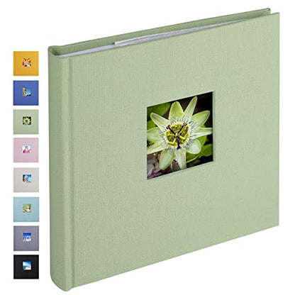1DOT2 Small Photo Album 4x6, Hold 60 Photos with Memo, Sage Green | Vertical Slip-in Pockets, Linen Cover with Writing Space, For Wedding Baby Mother's Day - color: Sage Green, size: 4x6