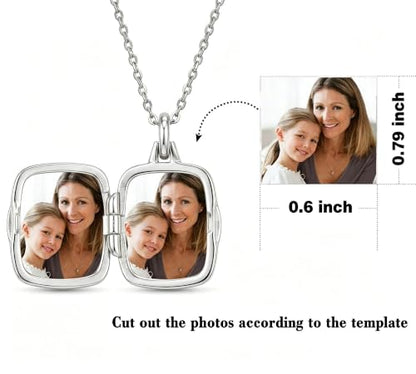 YOUFENG Love Heart Locket 14K Gold-Filled Oval Circle Rectangle Lockets that Hold Pictures Floral Patterns Necklace for Women - color: Rectangle