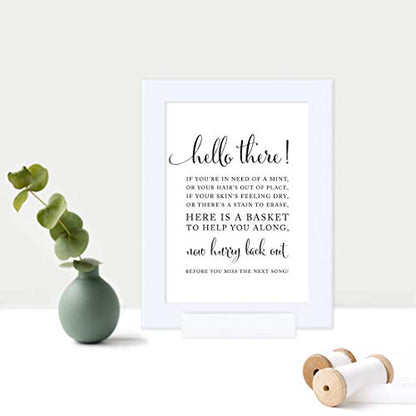 Andaz Press Wedding Framed Party Signs, Formal Black and White, 5x7-inch, Bathroom Basket, 1-Pack, Includes Frame - color: Activity Bathroom Basket