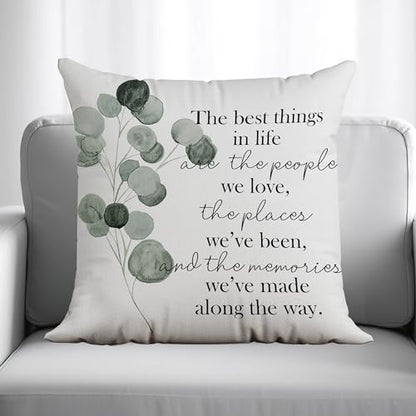 Family Quotes Pillow Covers 18x18, The Best Things in Life are The People We Love, Inspirational Pillow Covers, Inspirational Gifts for Women Friends - color: Motivational-pillow Covers-04
