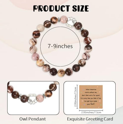 Aelciyue Pet Memorial Mothers Day Birthday Xmas Valentines Day Gifts for Loss Of Cats Dogs Mom Dad Paw Print Gifts Bracelets - style: Brown Paw Print